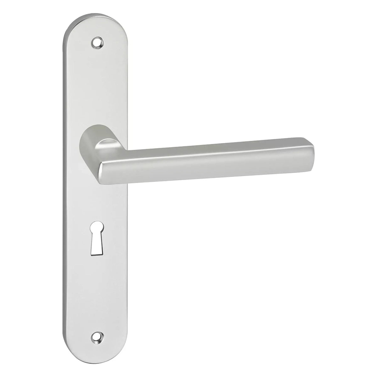 Impresso Leeds aluminium op ovaal schild – gemonteerd op deur