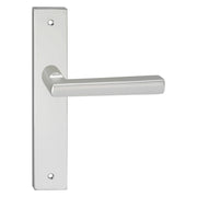 Impresso Leeds deurkruk aluminium op rechthoekig blind schild - vooraanzicht