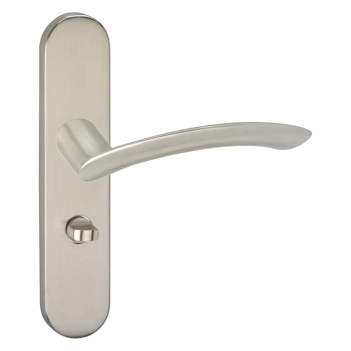 Impresso Watton RVS geborsteld op ovaal schild close-up