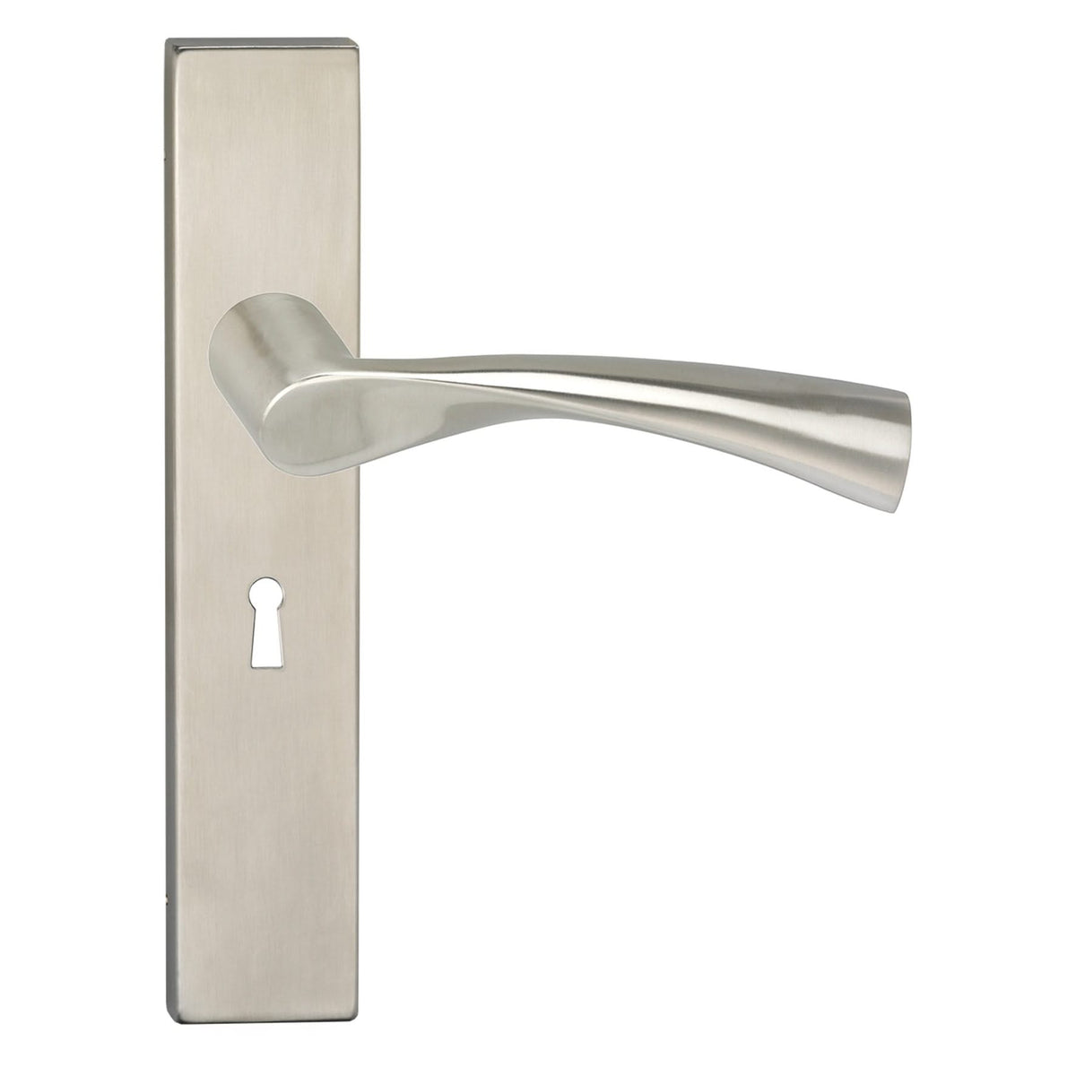 Impresso Wigston RVS geborsteld op rechthoekig schild close-up