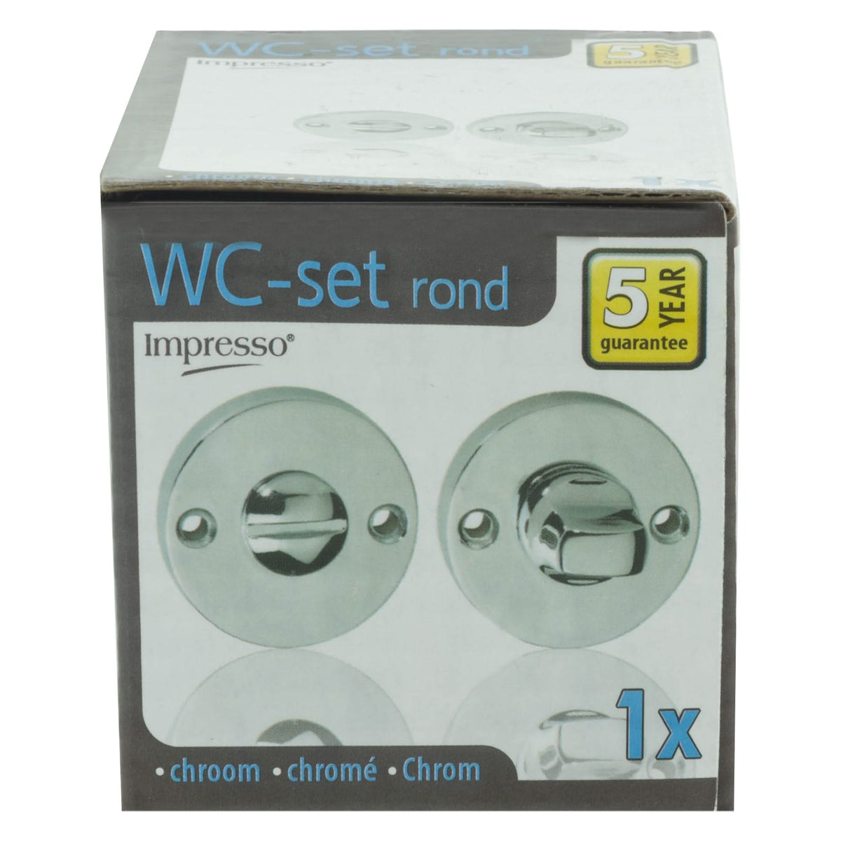 Impresso rond rozet badkamer-/toiletsluiting chroom – productfoto