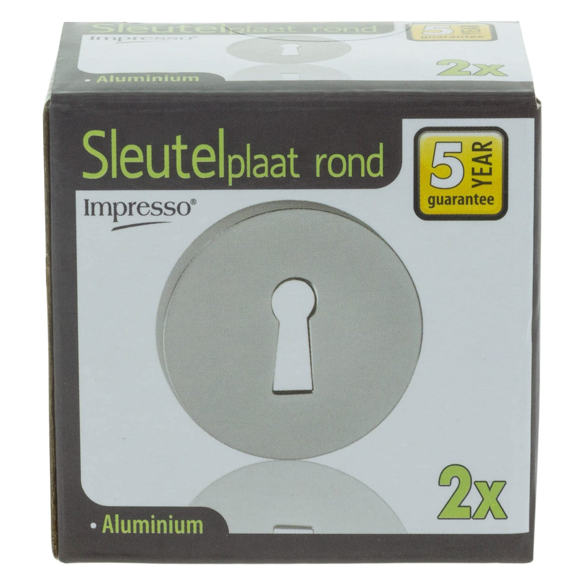 Impresso rond rozet klaviersleutel aluminium F1 – montagebeeld