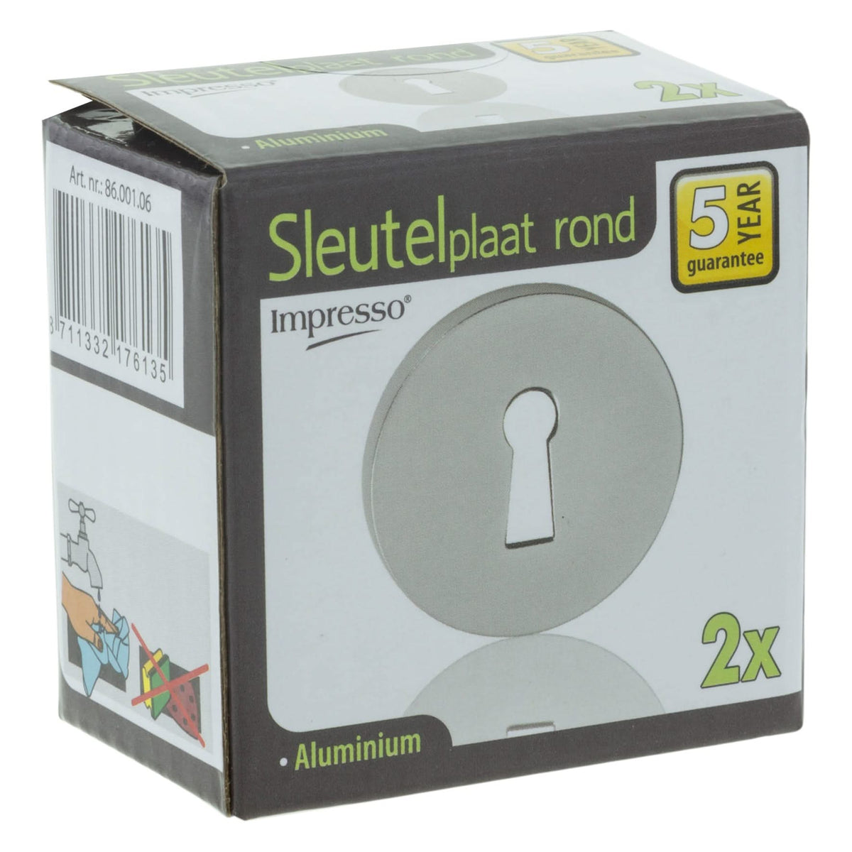 Impresso rond rozet klaviersleutel aluminium F1 – sfeerbeeld