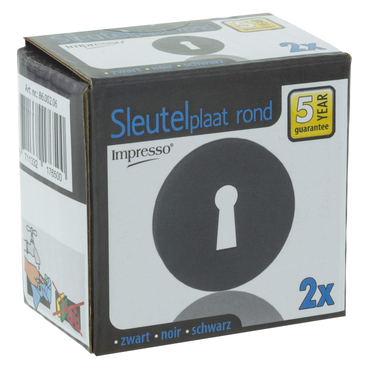 Impresso rond rozet klaviersleutel mat zwart – productafbeelding 13