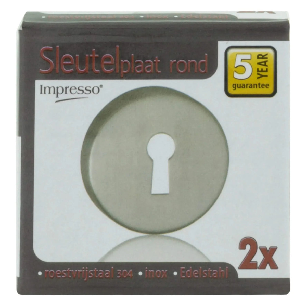 Impresso rond rozet klaviersleutel rvs geborsteld – productafbeelding 8