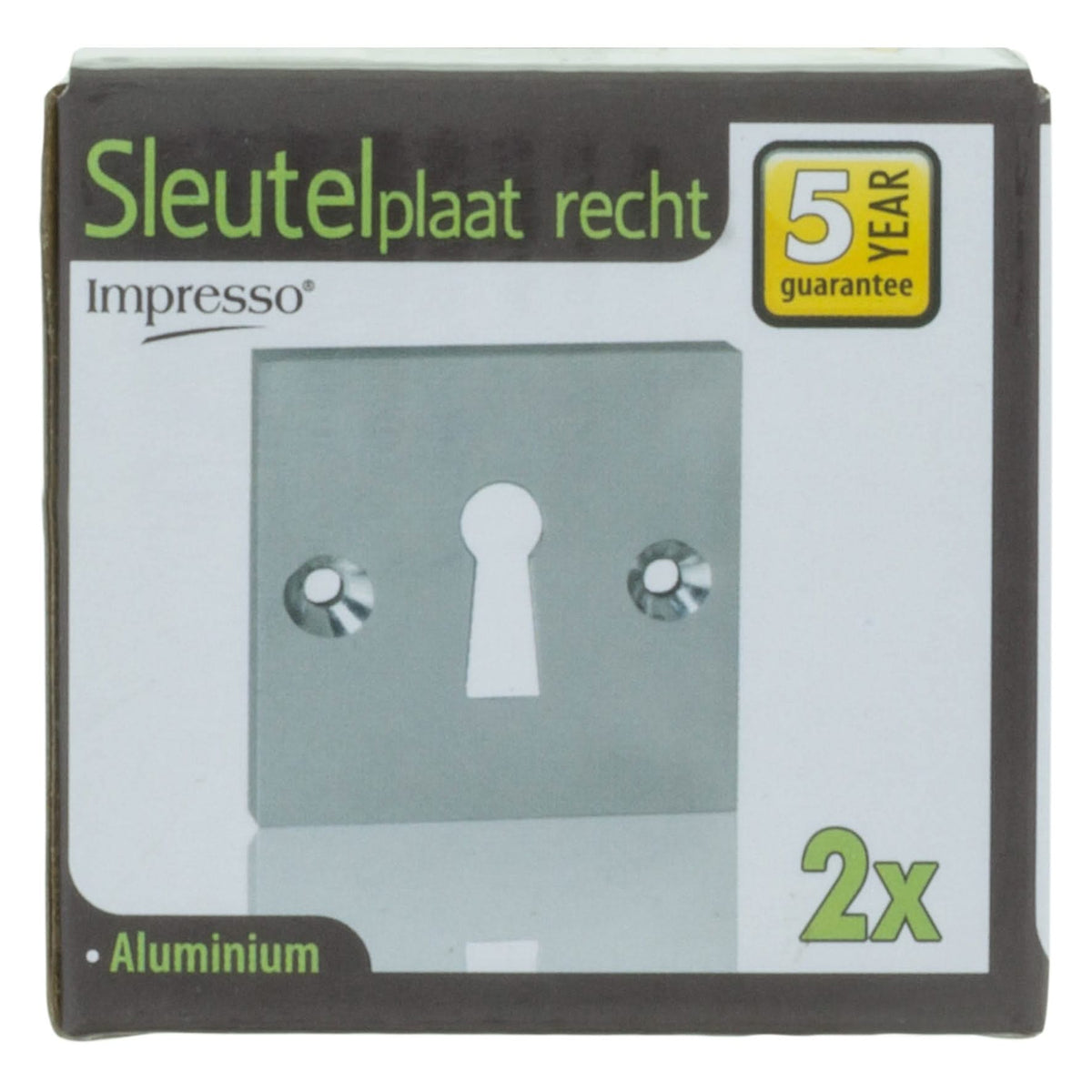 Impresso vierkant rozet klaviersleutel aluminium F1 – close-up