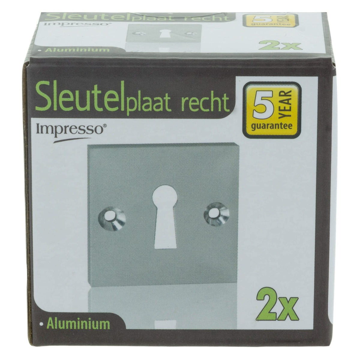 Impresso vierkant rozet klaviersleutel aluminium F1 – montagebeeld