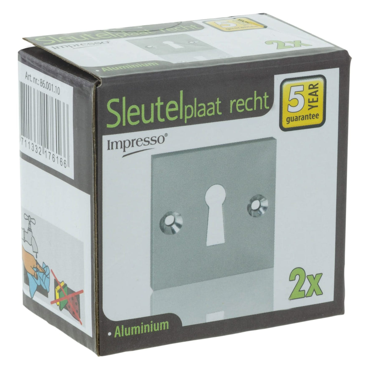 Impresso vierkant rozet klaviersleutel aluminium F1 – sfeerbeeld