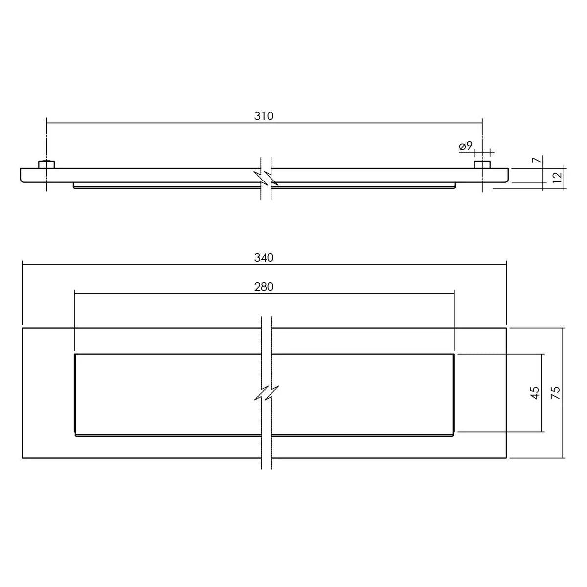 Intersteel briefplaat met klep RVS getrommeld detail