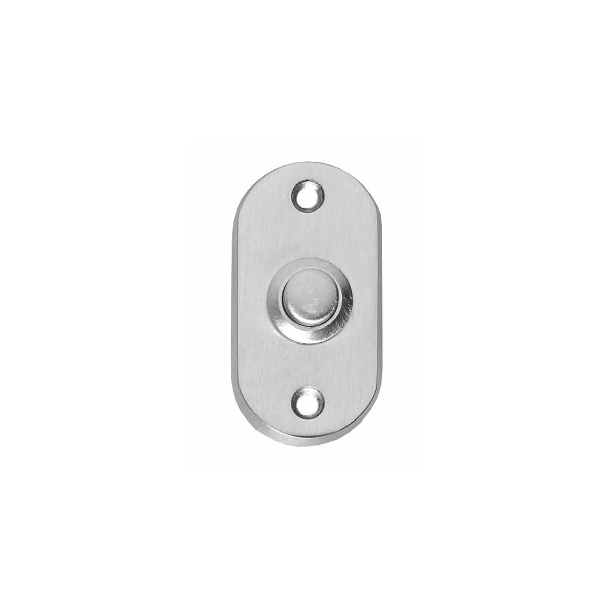 Intersteel deurbel ovaal chroom mat vooraanzicht
