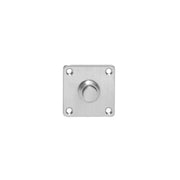 Intersteel Deurbel vierkant klein plat rvs geborsteld vooraanzicht