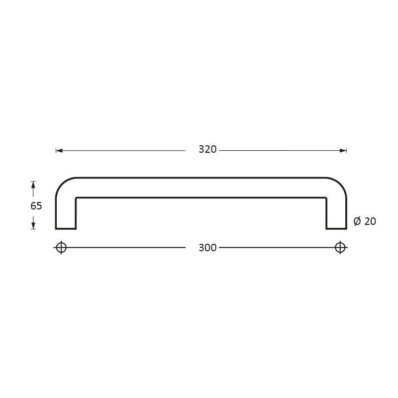 Intersteel Deurgrepen 320 mm U-vorm RVS geborsteld – detail