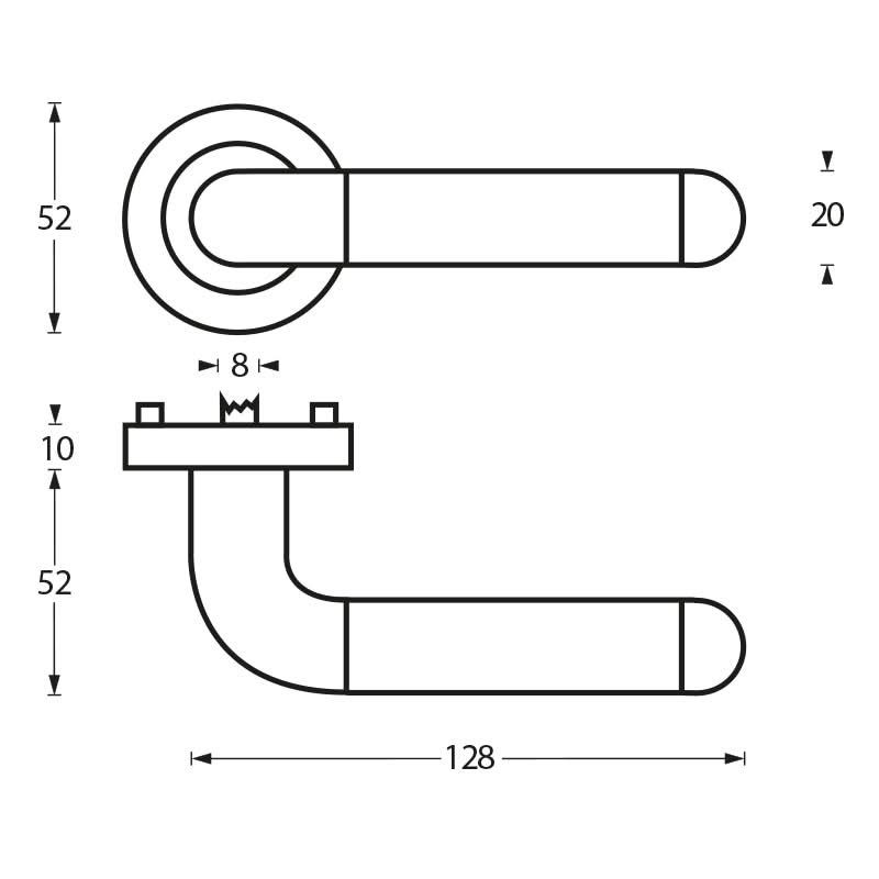 Intersteel deurkruk Agatha op rozet chroom / nikkel mat – detail