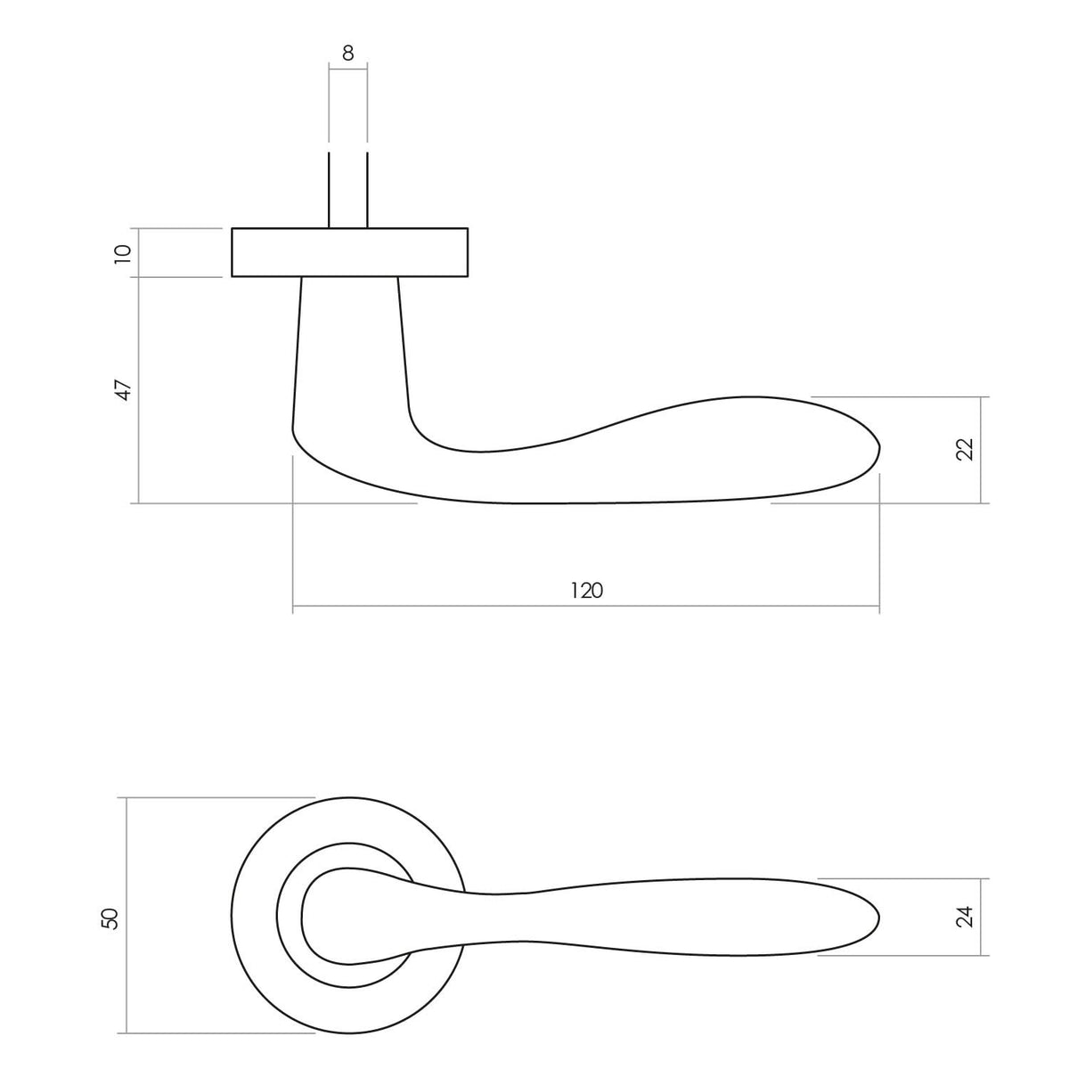 Intersteel deurkruk Banaan op rozet messing getrommeld detail