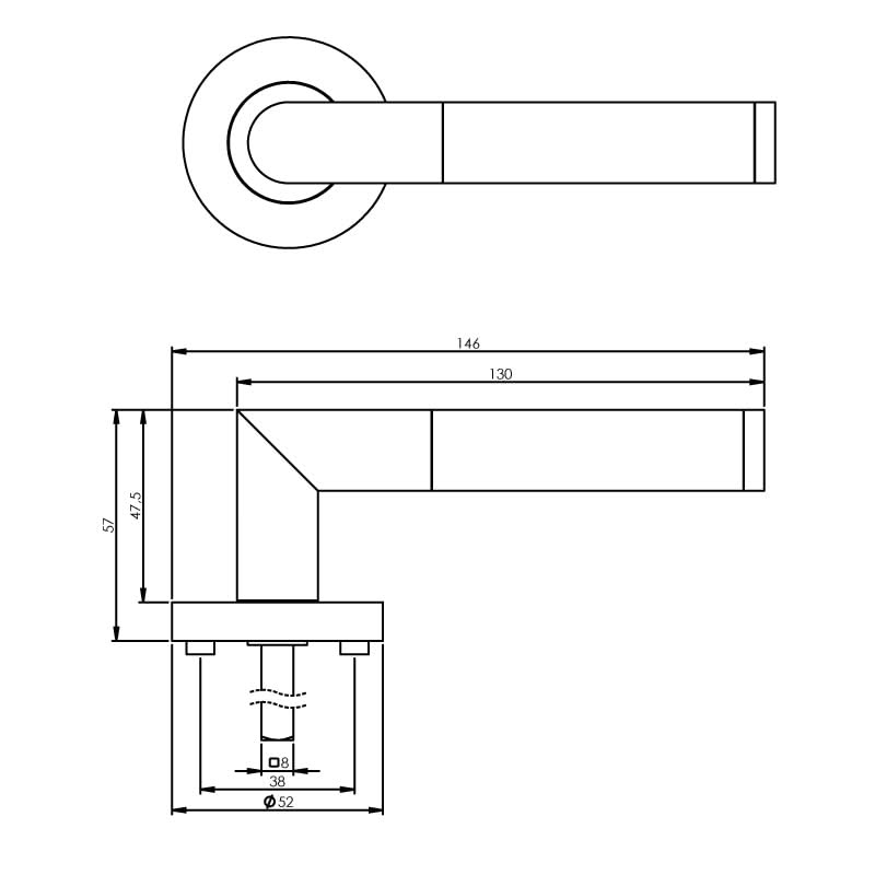 Intersteel deurkruk Bastian op rozet chroom detail