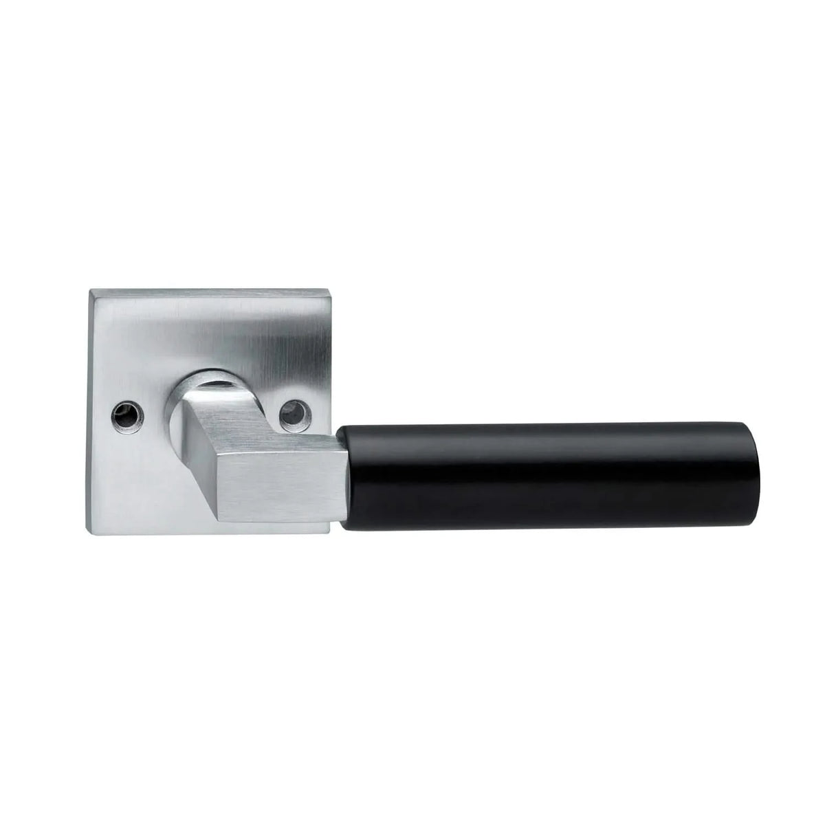 Intersteel deurkruk Bau-stil op rozet chroom mat/mat zwart vooraanzicht
