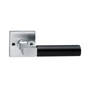 Intersteel deurkruk Bau-stil op rozet chroom mat/mat zwart vooraanzicht