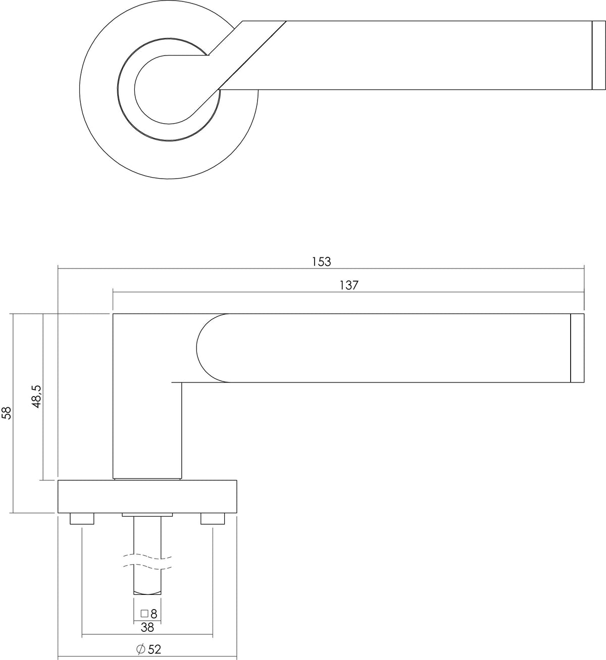 Intersteel deurkruk Casper op rozet chroom detail