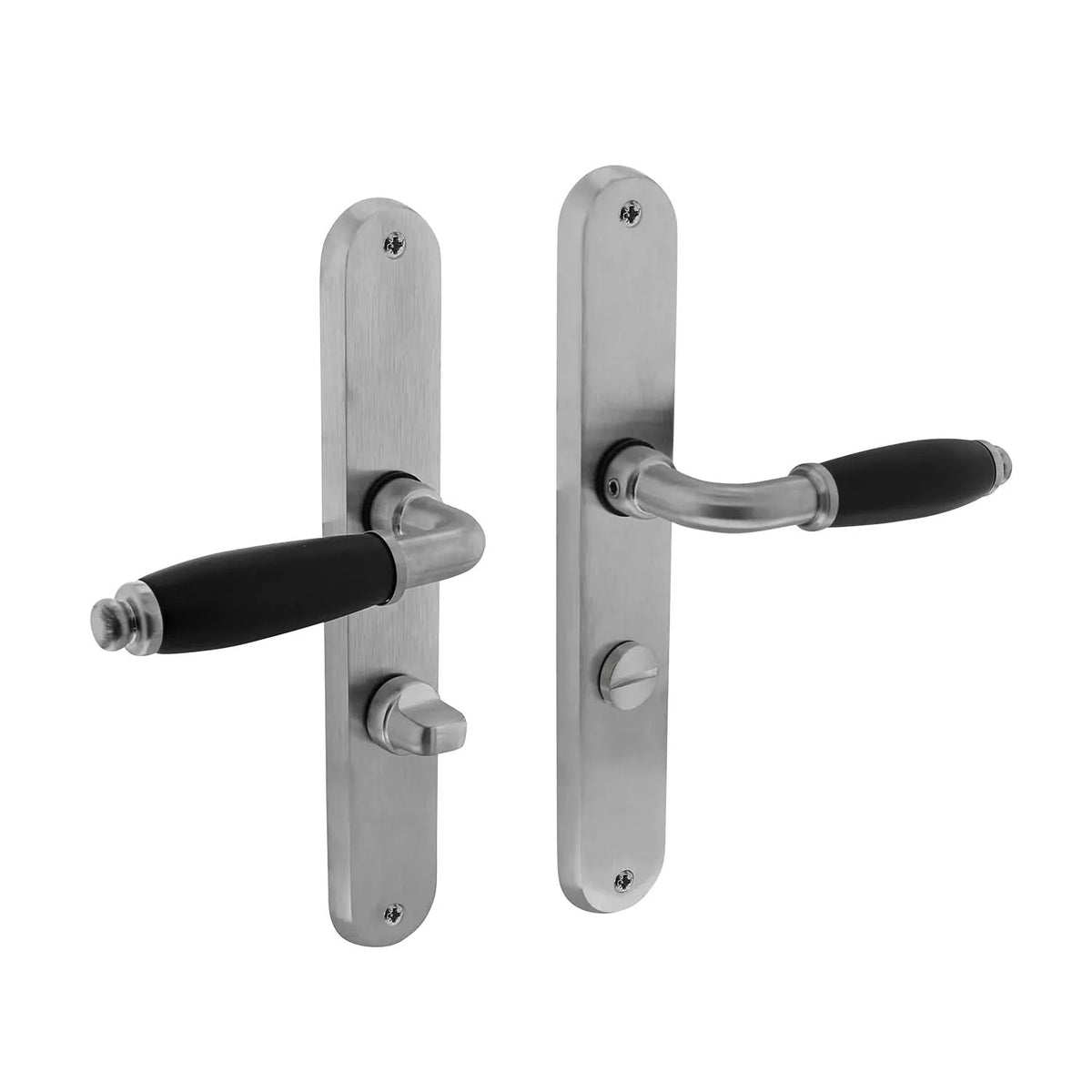 Intersteel deurkruk Courgette ovaal schild mat chroom zijaanzicht