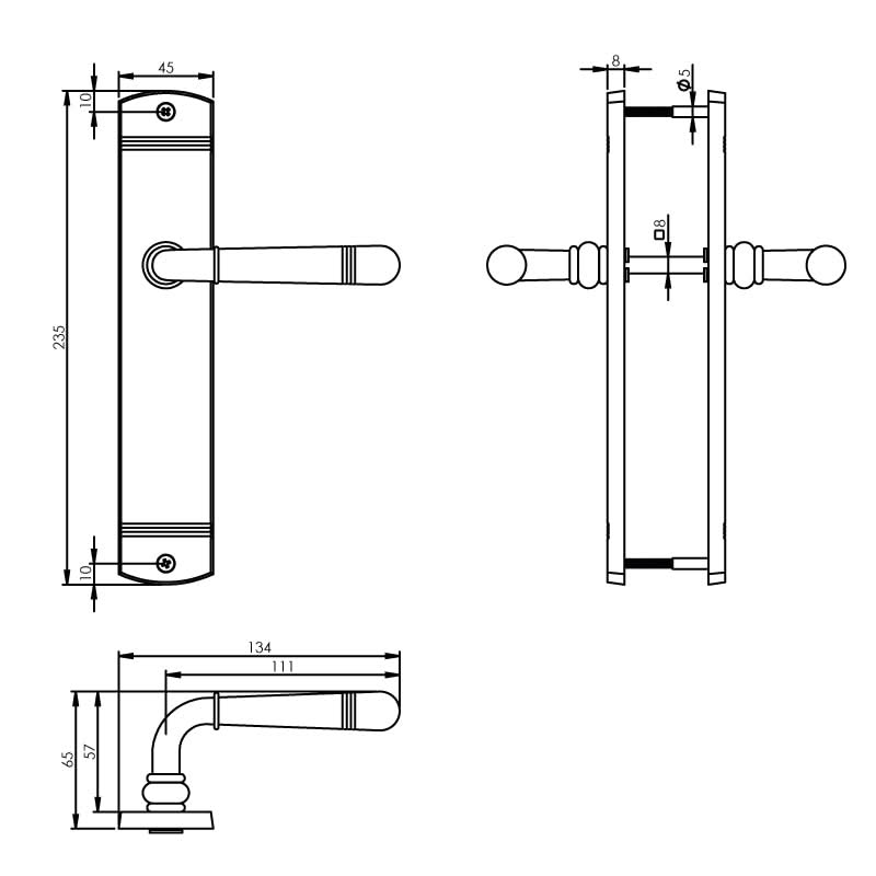 Intersteel deurkruk Helena schild nikkel mat detail