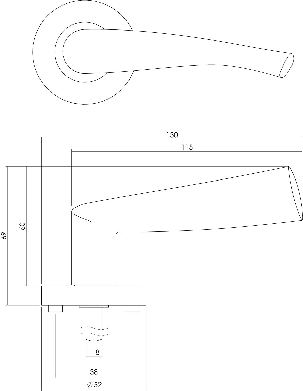 Intersteel deurkruk Giussy op rozet chroom detail