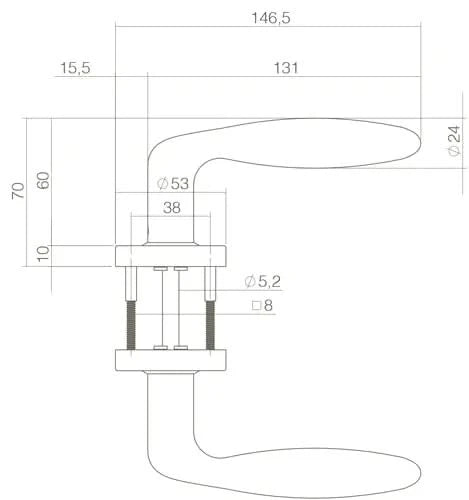 Intersteel deurkruk Jupiter RVS mat zwart - detail