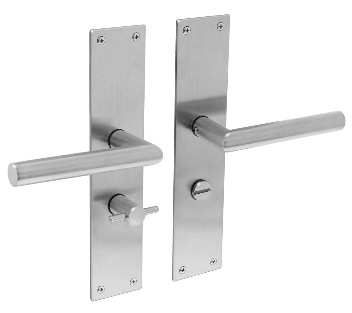 Intersteel deurkruk Jura schild RVS geborsteld - detail bevestiging