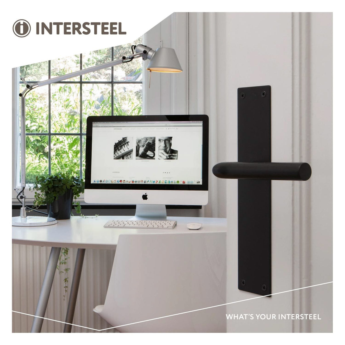 Intersteel Deurkruk Jura met schild 250x55x2mm zwart Blind 2