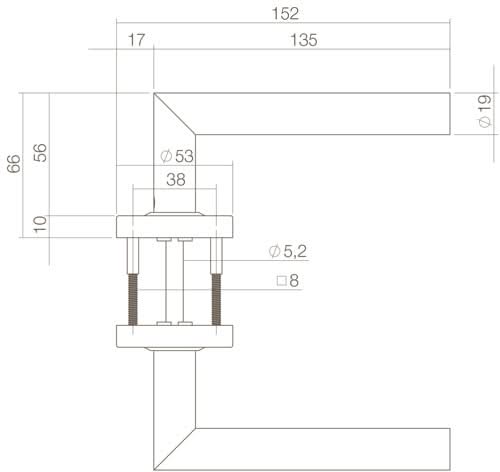 Intersteel deurkruk Jura RVS mat zwart - detail