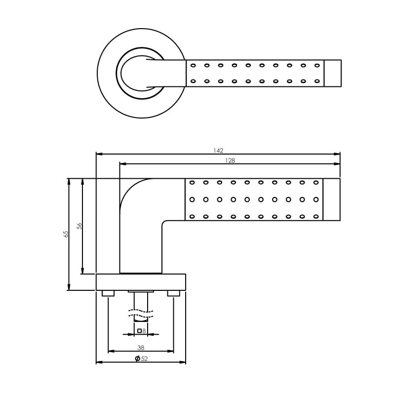 Intersteel deurkruk Marion op rozet chroom detail