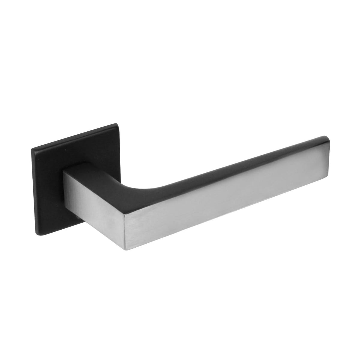 Intersteel deurkruk Moors No.1 op vierkant rozet RVS mat zwart – vooraanzicht