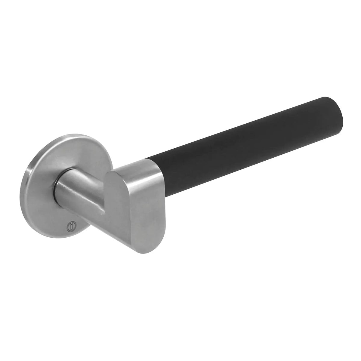 Intersteel deurkruk Munnikhof Dock Black op rond rozet RVS – vooraanzicht