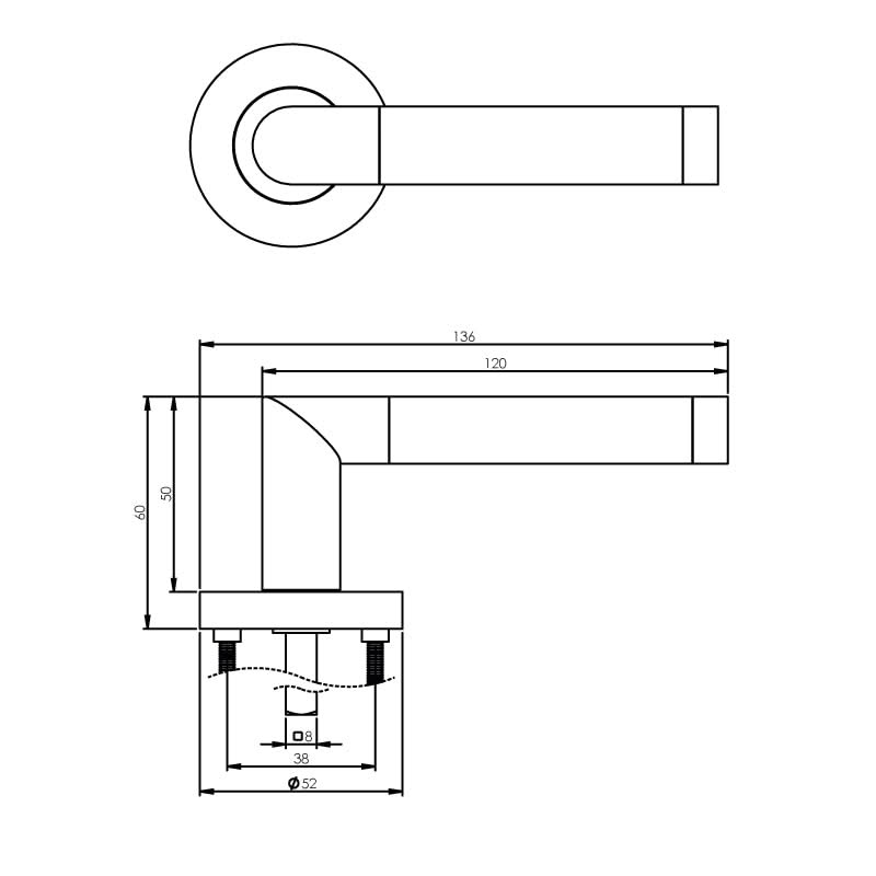 Intersteel deurkruk Nicol op rozet chroom detail
