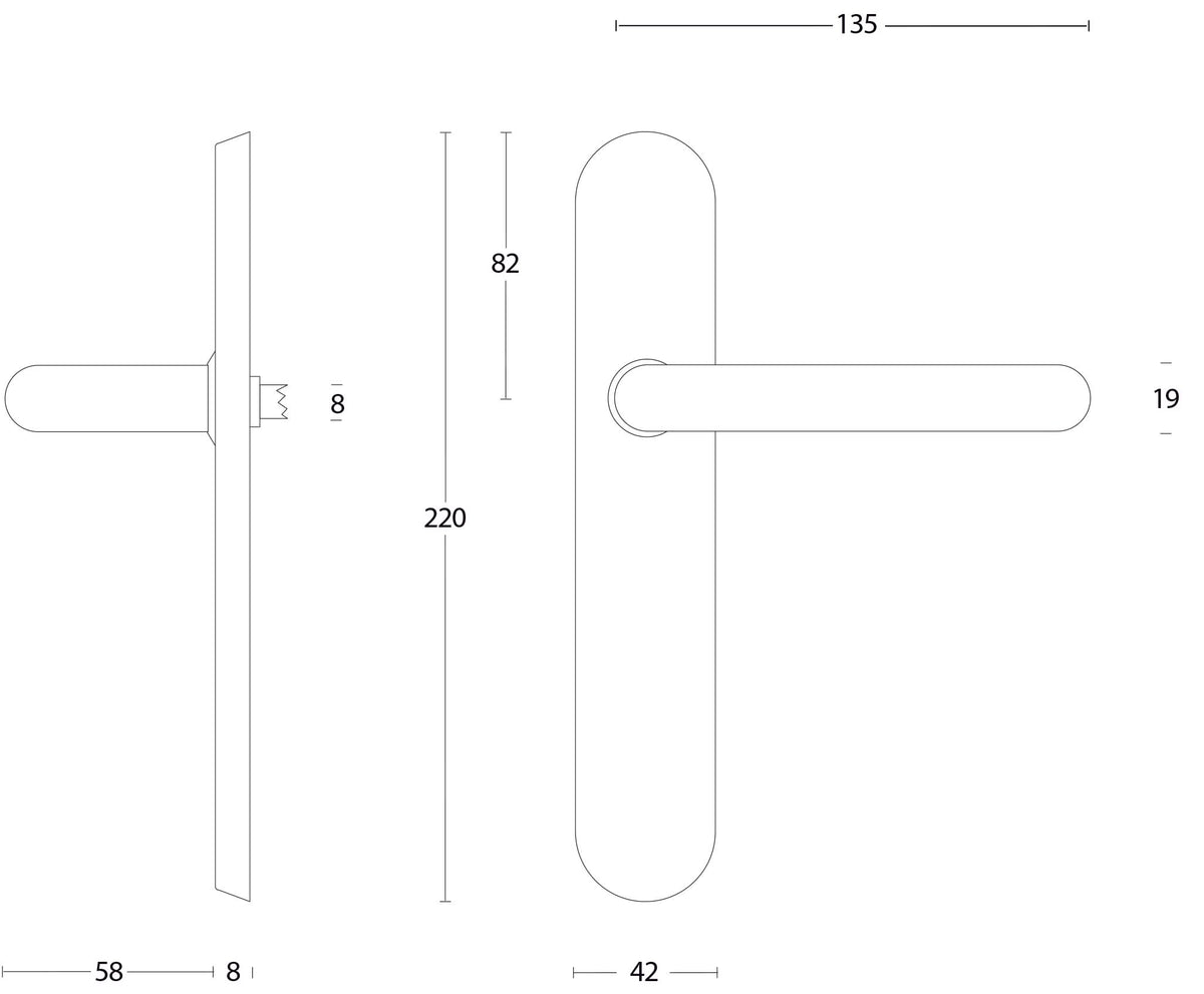 Intersteel deurkruk Rond schild rvs geborsteld detail