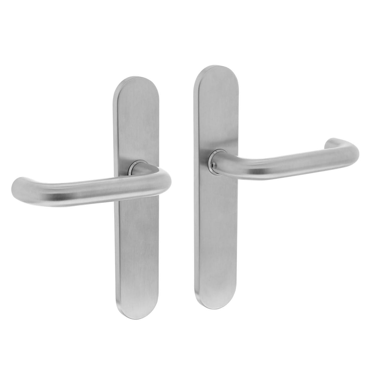 Intersteel deurkruk Rond schild rvs geborsteld vooraanzicht