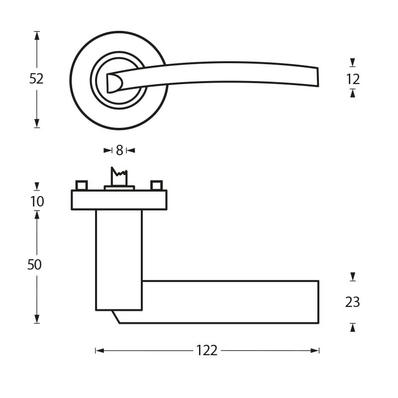 Intersteel deurkruk Sylvia op rozet chroom detail