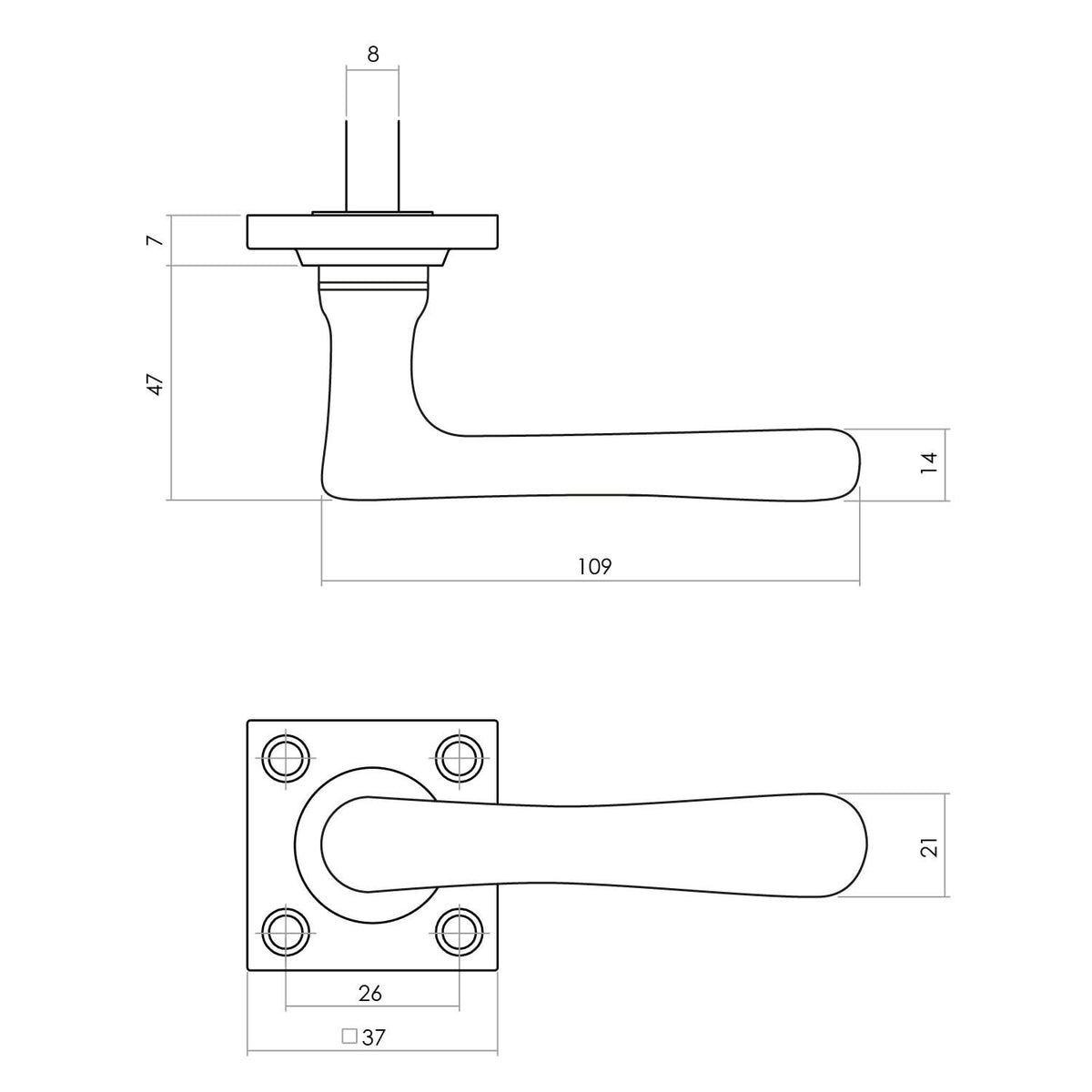 Intersteel deurkruk Trento op rozet messing getrommeld detail