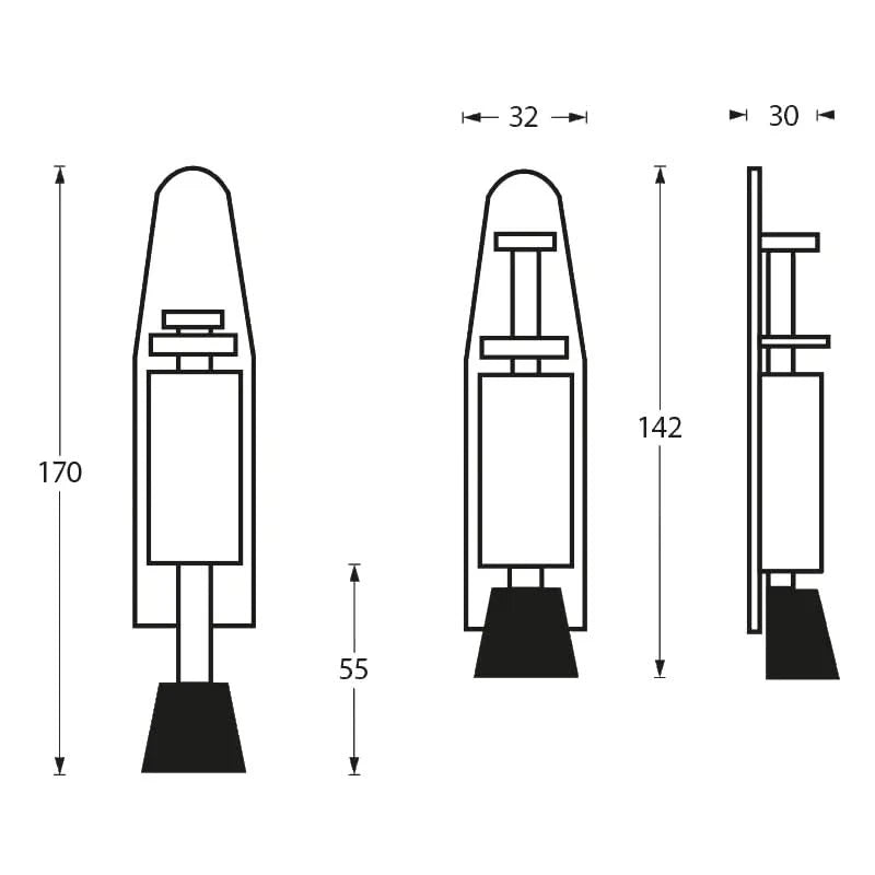 Intersteel deurvastzetter 142mm RVS geborsteld – detail