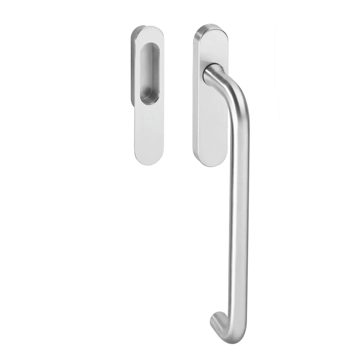 Intersteel hef-schuifdeurbeslag blind rvs geborsteld vooraanzicht