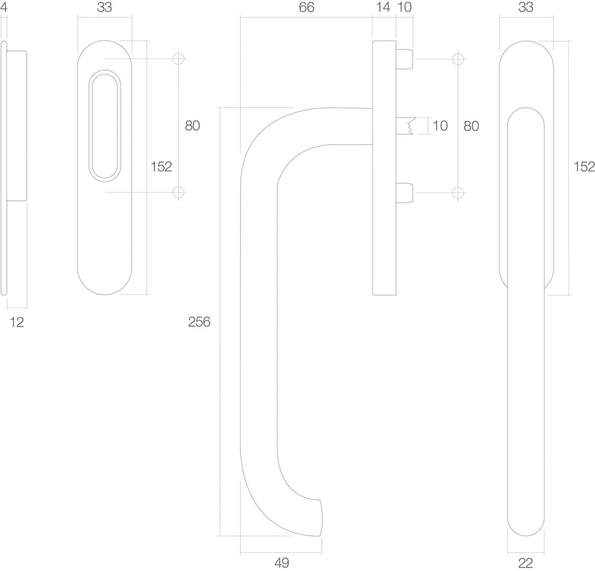 Intersteel hef-schuifdeurbeslag met profielcilindergat messing gelakt detail