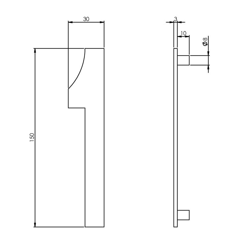 Intersteel huisnummer 1 150 mm RVS geborsteld – detailfoto