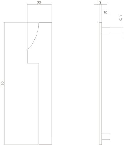 Intersteel huisnummer 1 rvs mat zwart detail