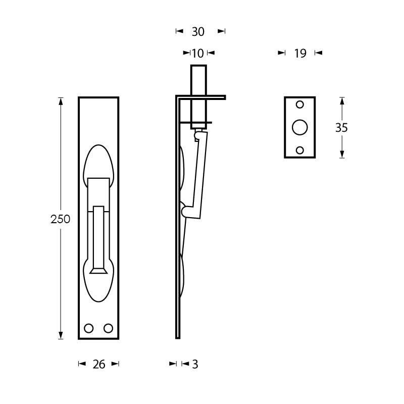 Intersteel kantschuif 250mm RVS geborsteld – detail