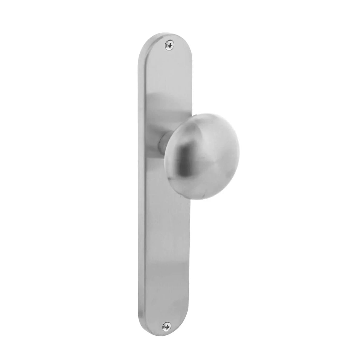 Intersteel knop paddenstoel op lang schild RVS geborsteld – vooraanzicht