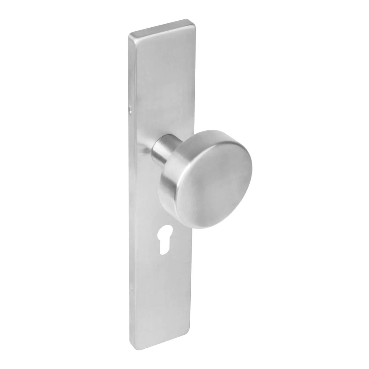 Intersteel knop op rechthoekig schild RVS geborsteld – detail