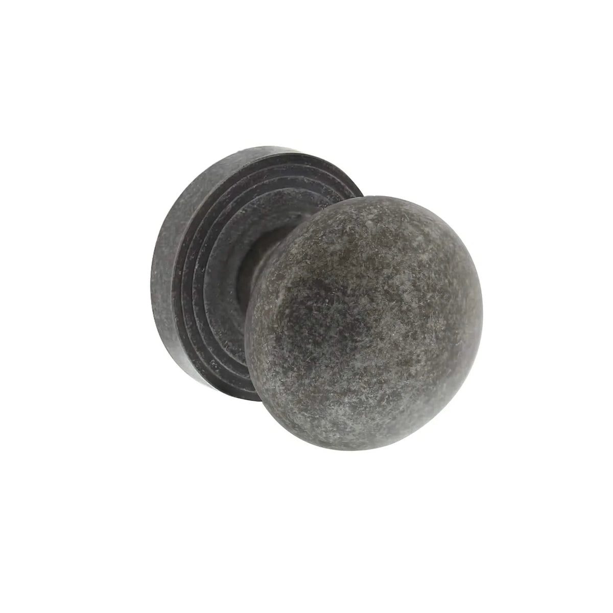 Intersteel knop op rozet oud grijs – vooraanzicht
