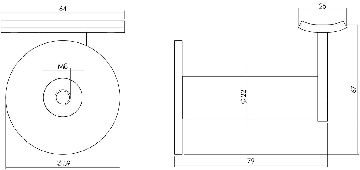 Intersteel leuninghouder zwaar hol zadel rvs geborsteld – detailfoto