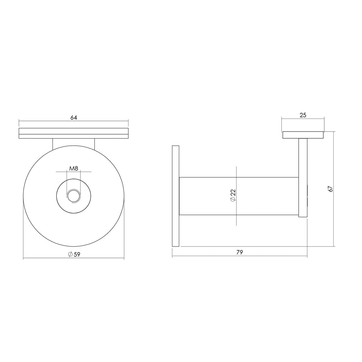 Intersteel leuninghouder zwaar vlak zadel rvs geborsteld – detailfoto