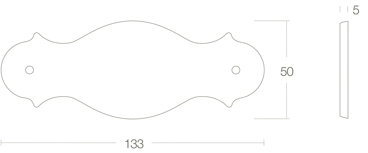 Intersteel naamplaat messing gelakt 133x50x5mm – detail