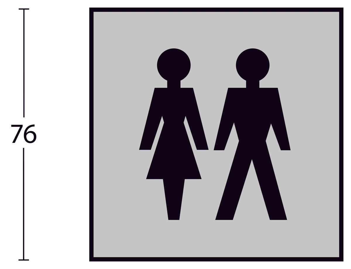 Intersteel pictogram dames- en herentoilet rvs geborsteld – detail